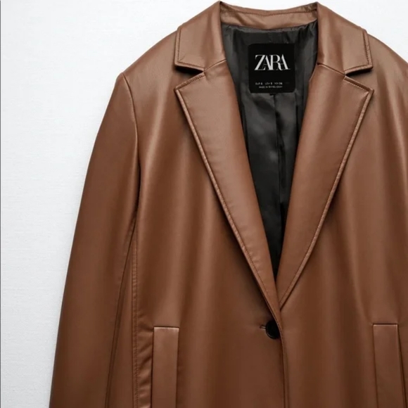 Zara faux leather trench coat - Picture 9 of 12